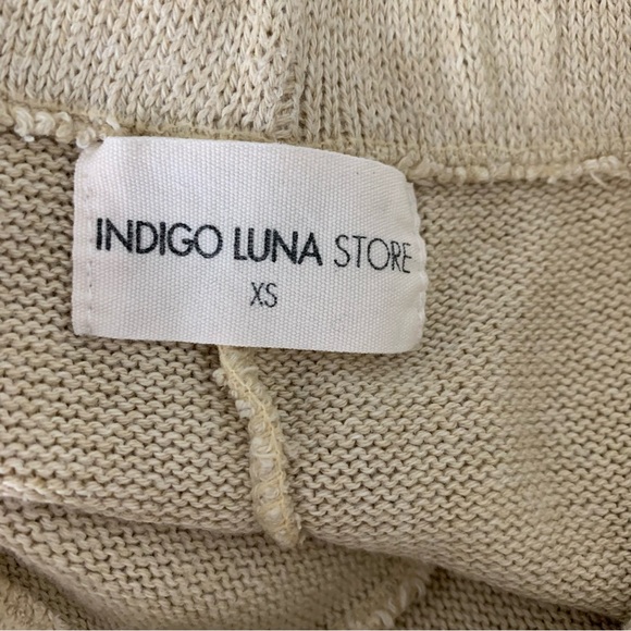 Indigo Luna Flare Leg 100% Organic Cotton Textured Pants Beige Womens XS Coastal - Picture 5 of 17